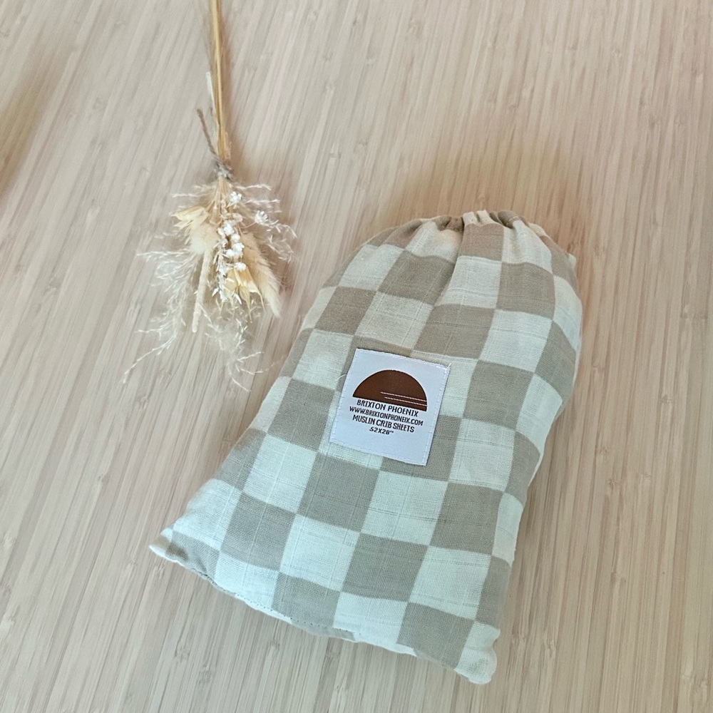FLASH SALE! Brixton Phoenix Checkered Muslin Crib Sheets